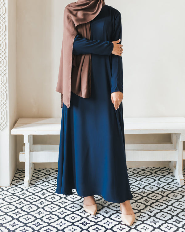 Midnight Blue Empire Zip Abaya