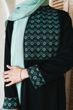 Black Embroidered Bodice Abaya