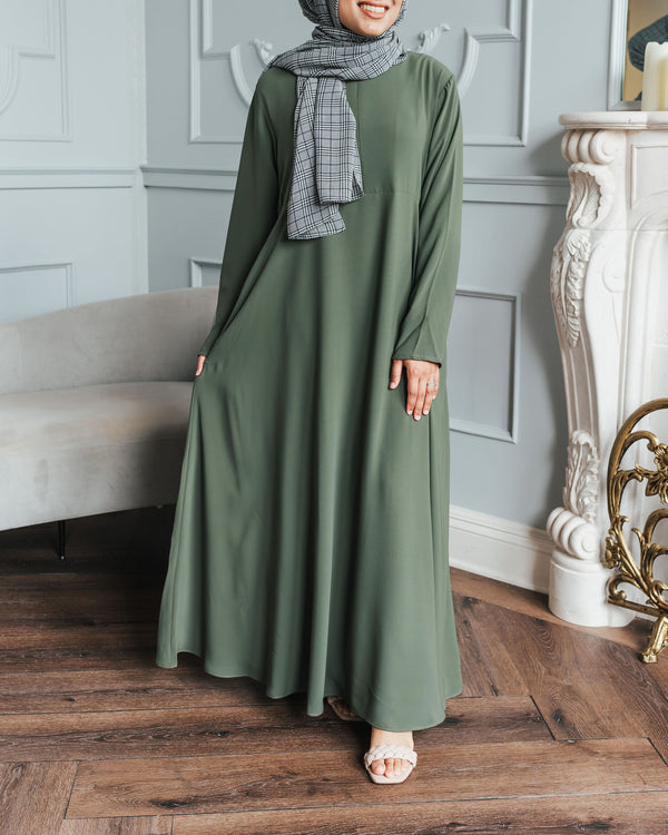 Olive Empire Zip Abaya