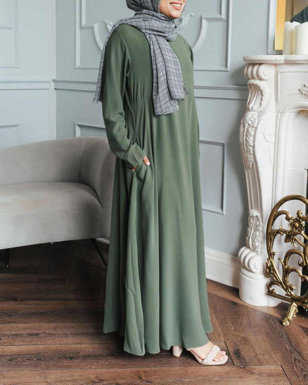 Olive Empire Zip Abaya