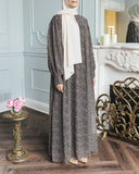 Sheer Brown Pebble Print Abaya