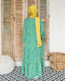 Girls Kelly Green Tiered Abaya