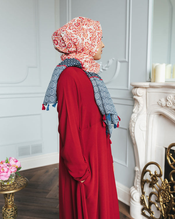 Brick Red Empire Zip Abaya