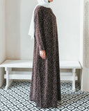 Brown Printed Shirtdress Abaya