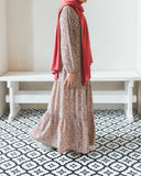 Girls Coral Floral Tiered Abaya