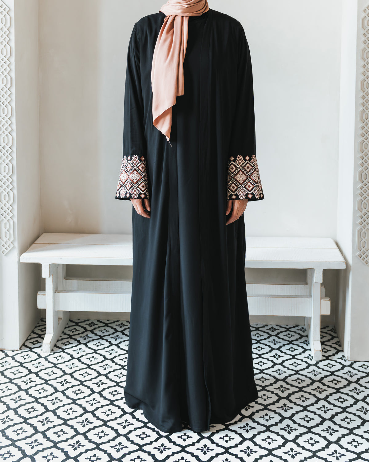 Black Marina Embroidered Kimono