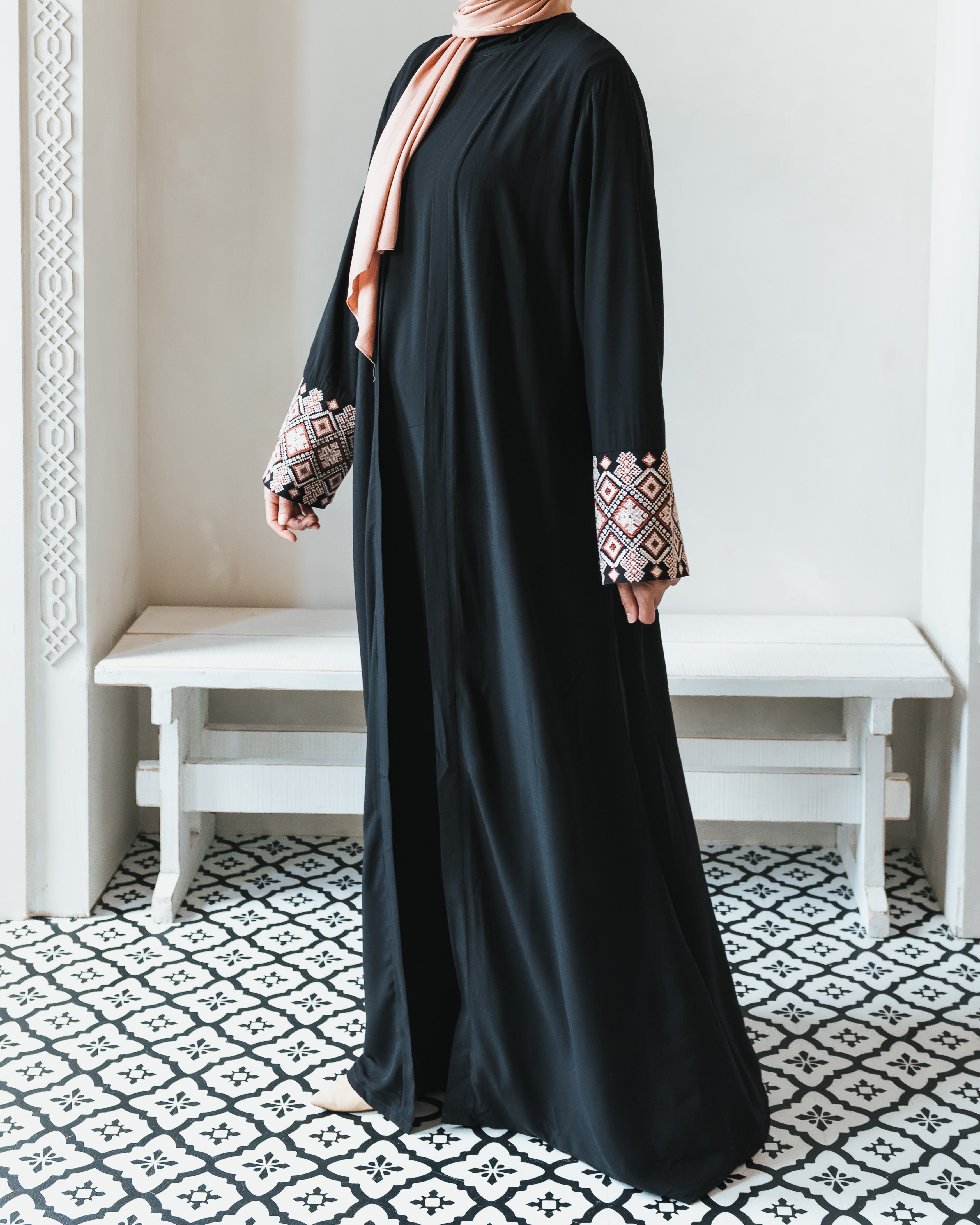 Black Marina Embroidered Kimono
