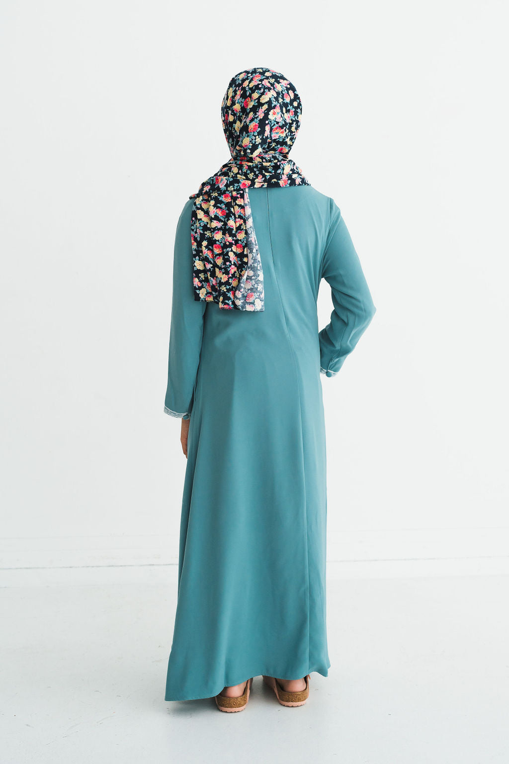 Girl's Sea Glass Empire Lace Abaya
