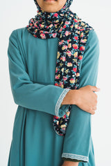 Girl's Sea Glass Empire Lace Abaya