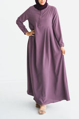 Dusty Lilac Box Pleated Abaya
