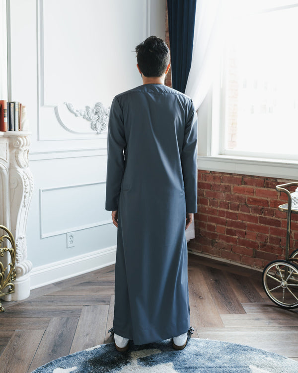 Men's Slate Blue Simple Thobe