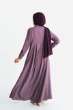 Dusty Lilac Box Pleated Abaya