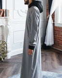 Men's Grey Zipper Hoodie Thobe