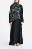 Girl's Black Empire Lace Abaya