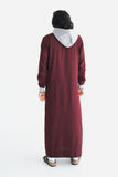Men's Maroon Zipper Hoodie Thobe