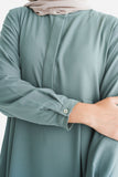 Cactus Sage Box Pleated Abaya