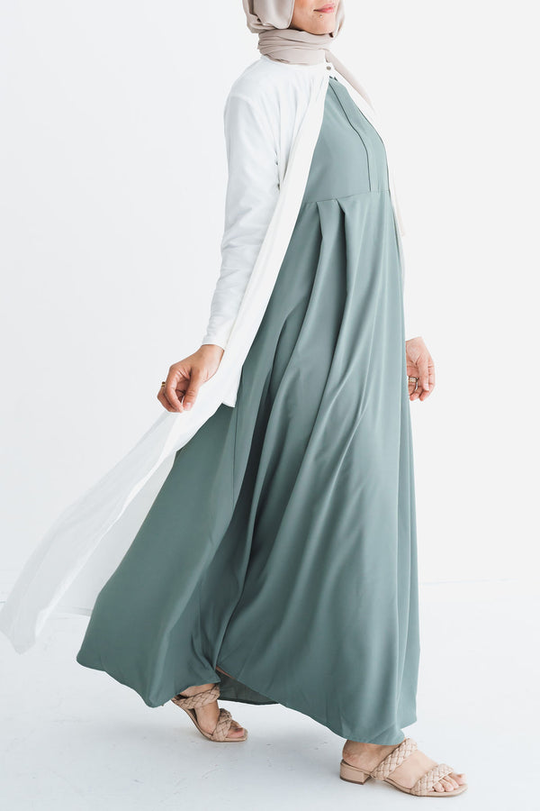 Ivory White Matte Jersey Long Asymmetrical Cardigan