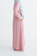 Girl's Light Pink Empire Lace Abaya