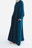 Dark Teal Batwing Abaya