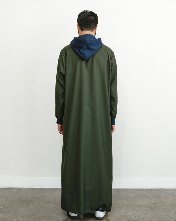 Men's Army Green Zipper Hoodie Thobe