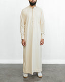Men's Ecru Pintuck Placket Thobe