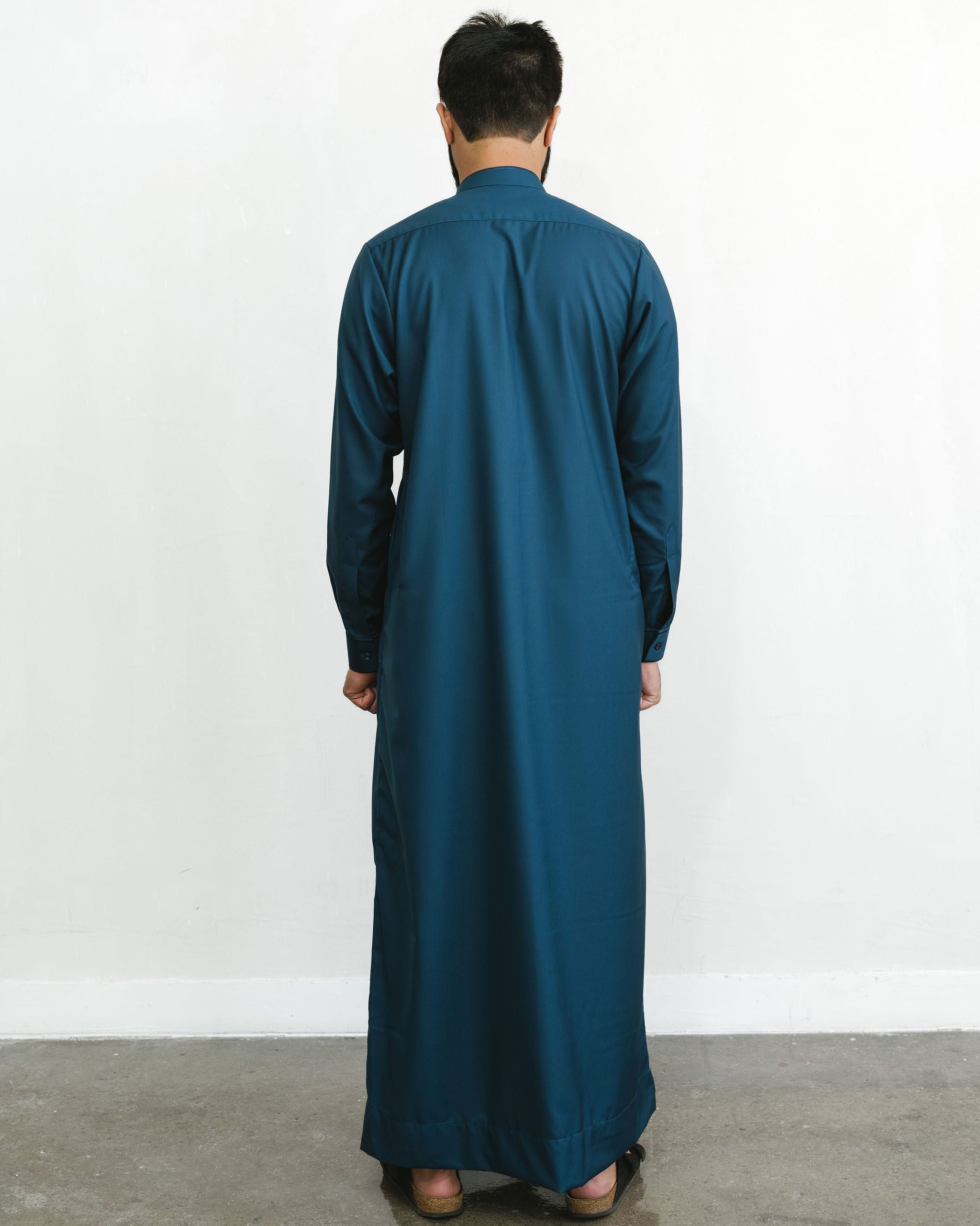Men's Dark Teal Blue Edge Thobe