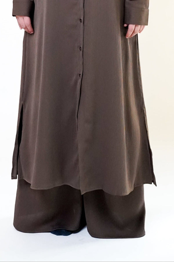 Taupe Wide Leg Slip-On Pants