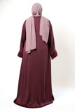 Rose Button Front Embroidered Abaya