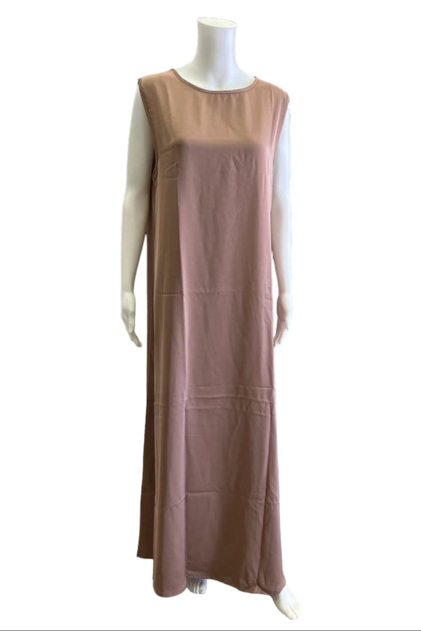 Coffee Crepe Sleeveless Slip