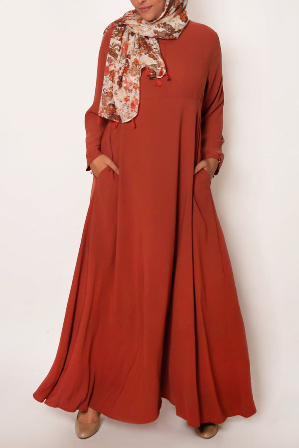 Terracotta Empire Zip Abaya