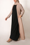 Light Beige Full-Length Sheer Cardigan