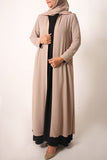 Light Beige Full-Length Sheer Cardigan