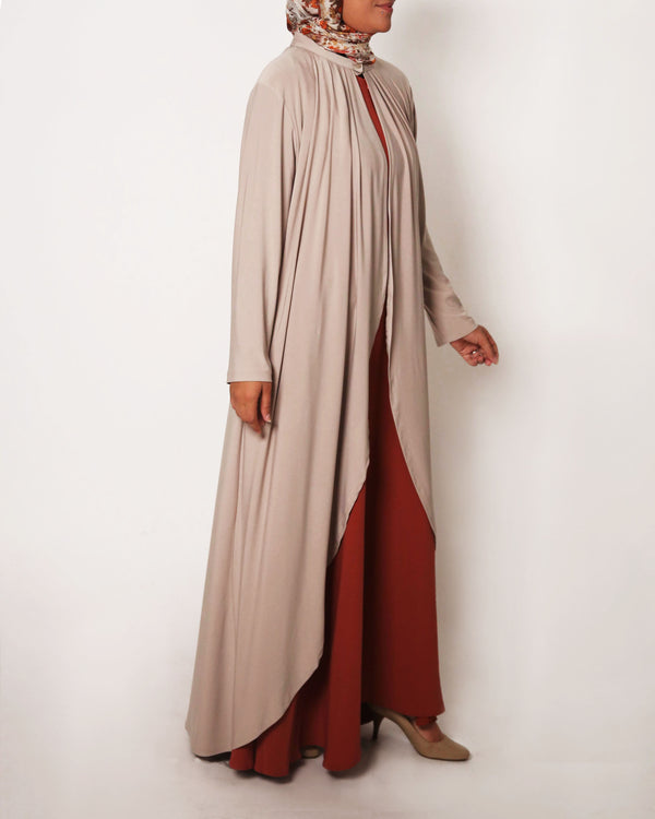 Sand Matte Jersey Long Asymmetrical Cardigan