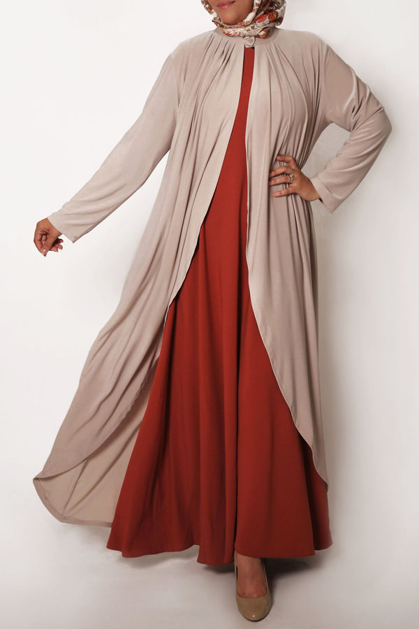 Sand Matte Jersey Long Asymmetrical Cardigan