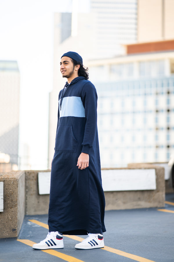 Men's Navy Hoodie Sweatshirt Thobe