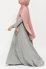 Heather Grey Double Zip Abaya