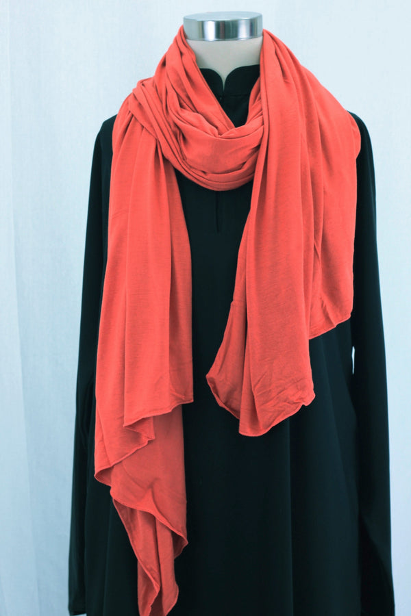 Rust Orange Jersey Wrap HijaaB