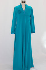 Girl's Teal Jacquard Corsage