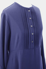 Ink Blue Pintuck Pleated Crepe Jilbab