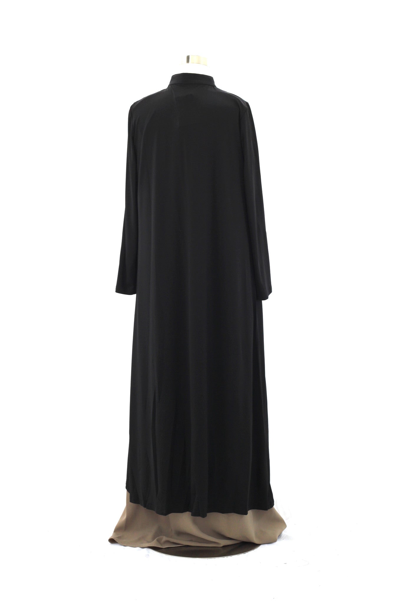 Black Matte Jersey Long Asymmetrical Cardigan