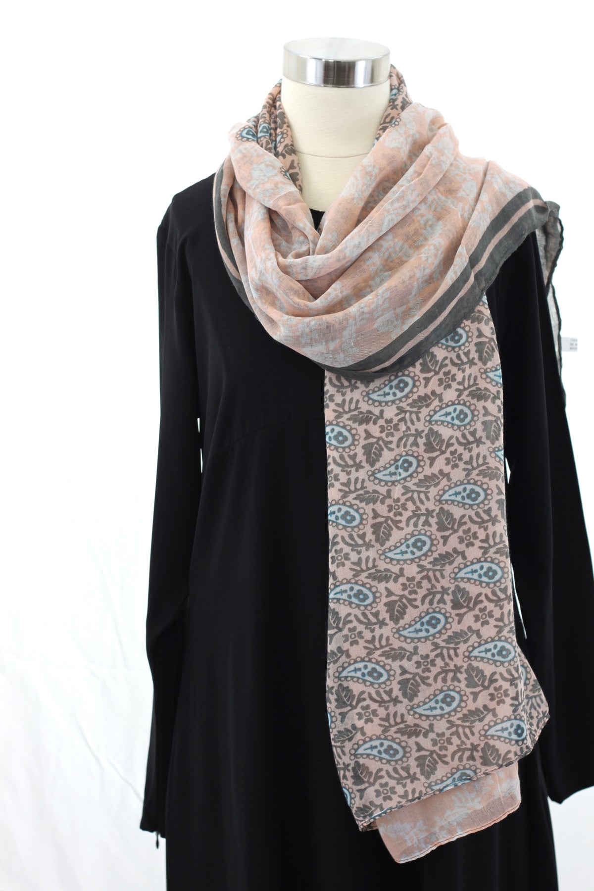 Peach Paisley Wrap Hijaab
