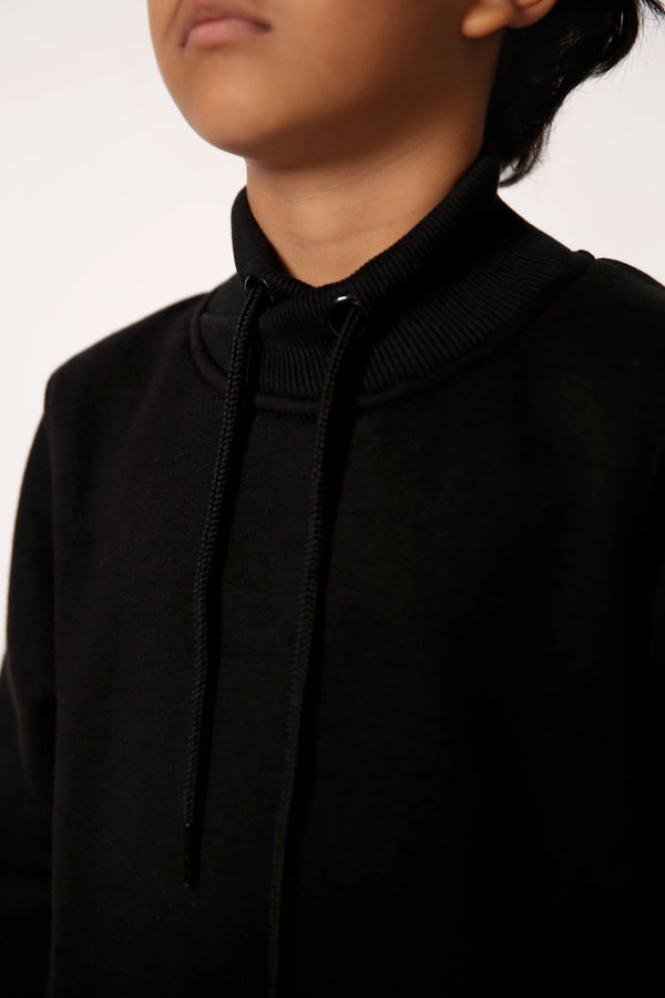 Boy's Black Mockneck Thobe
