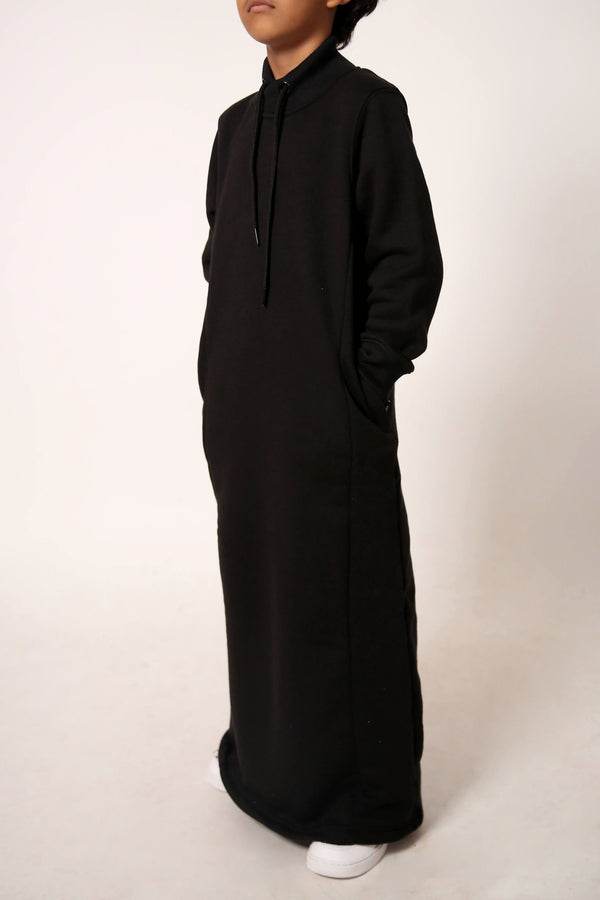 Boy's Black Mockneck Thobe