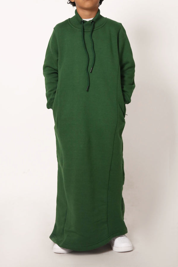 Boy's Kelly Green Mockneck Thobe look
