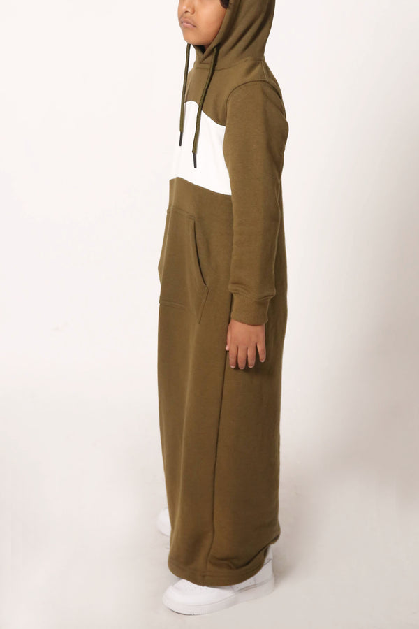 Boy's Olive Hoodie Thobe