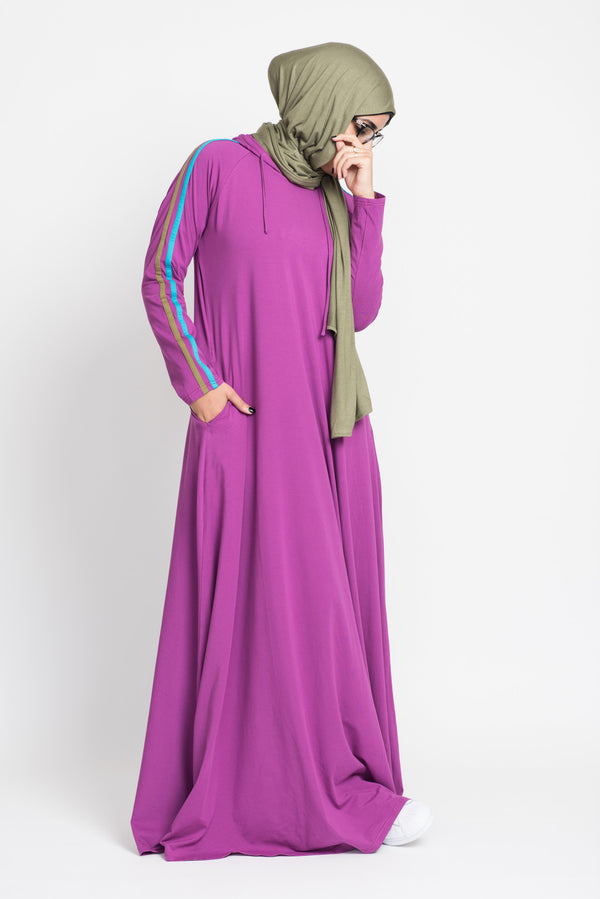 Grape Jersey Hoodie Abaya