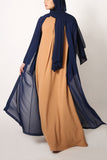 Navy Full-Length Sheer Cardigan