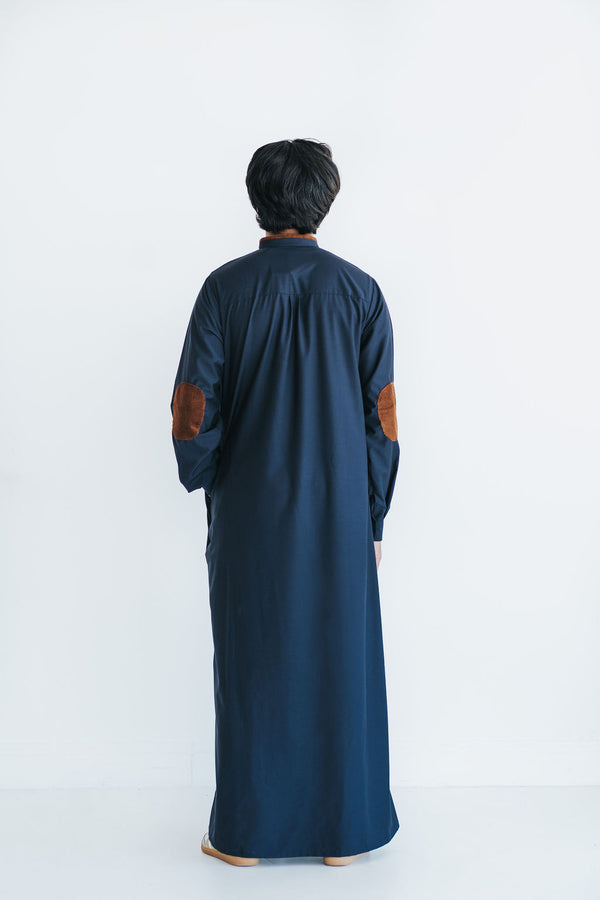 Men's Navy Elbow Patch Thobe