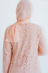 Peach Lace Formal Abaya