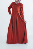 Rust Box Pleated Abaya